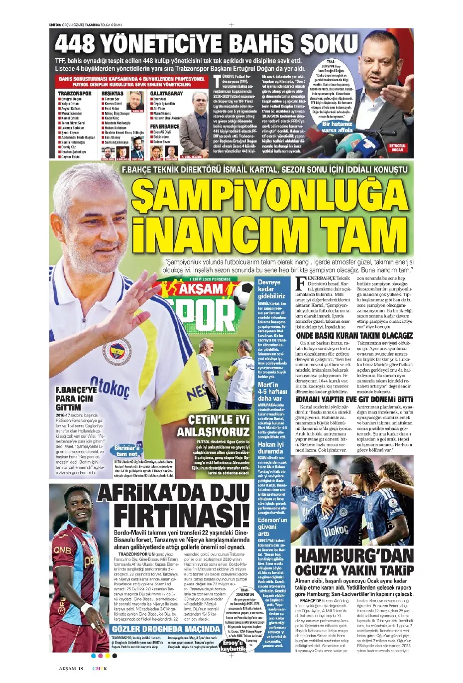 Herkese ders olsun! Spor basını bugün ne yazdı? (1 Ekim) - 1. fotoğraf
