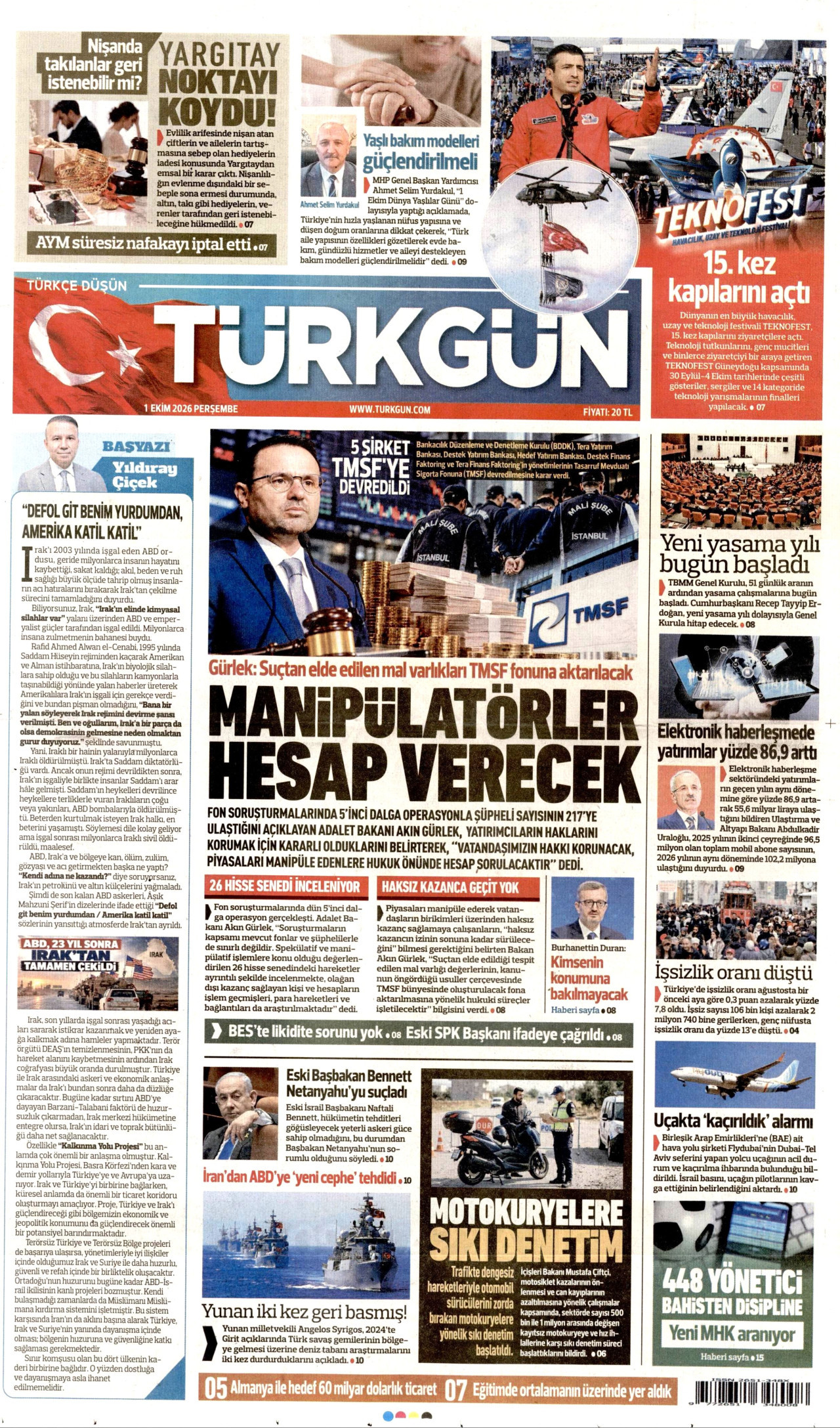 Gazeteler bugün ne yazdı? (1 Ekim) - 3. fotoğraf