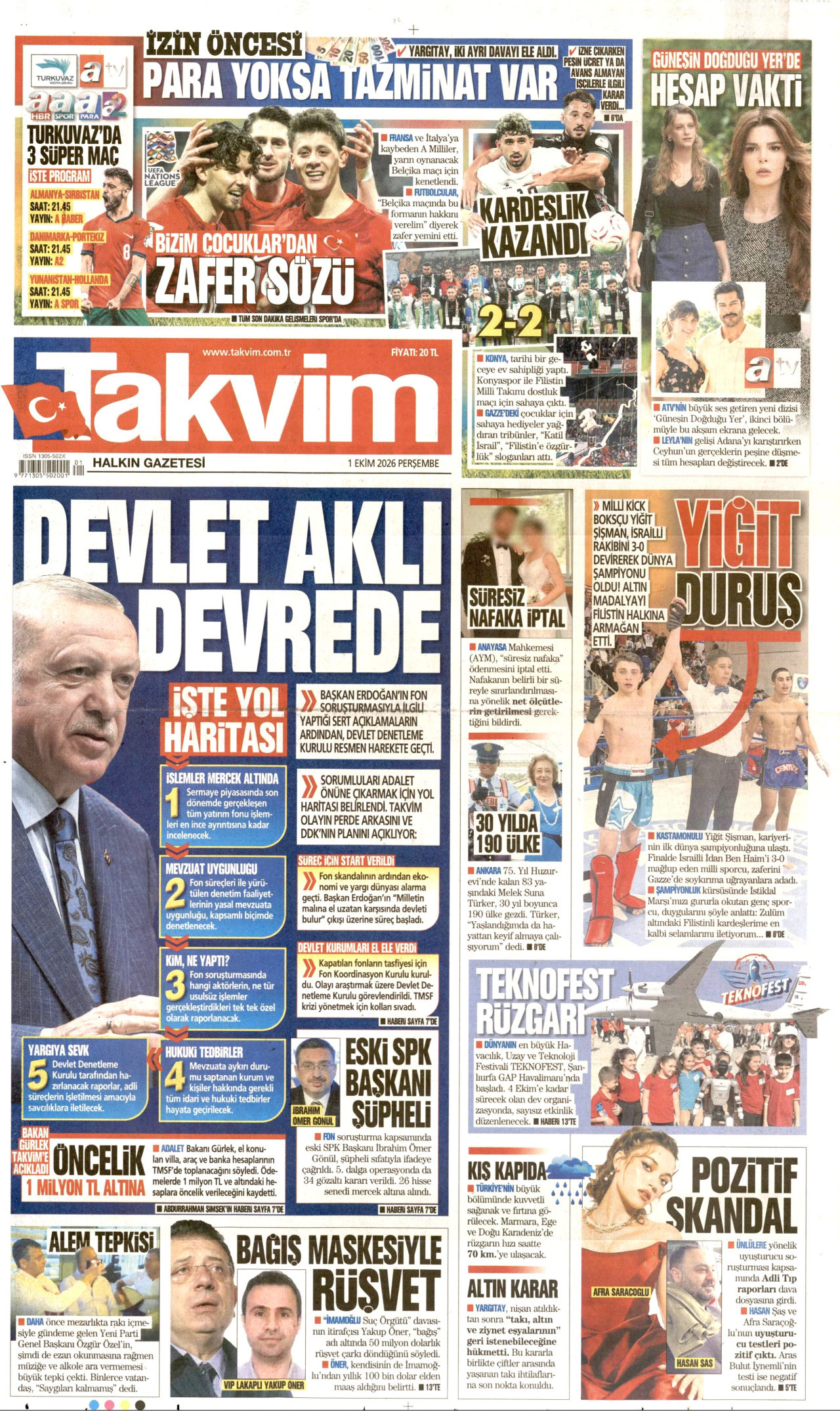 Gazeteler bugün ne yazdı? (1 Ekim) - 8. fotoğraf