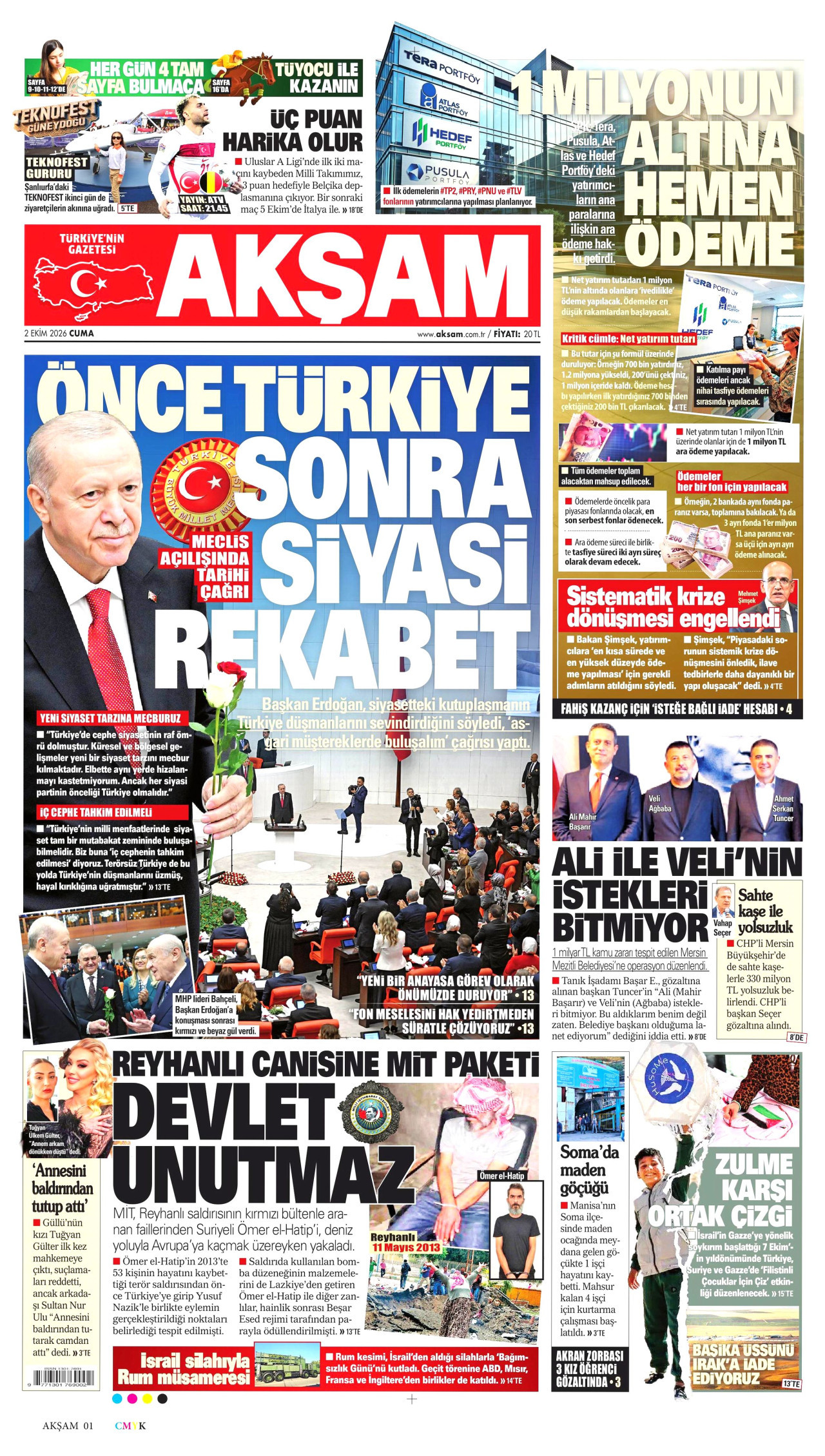 Gazeteler bugün ne yazdı? (2 Ekim) - 7. fotoğraf