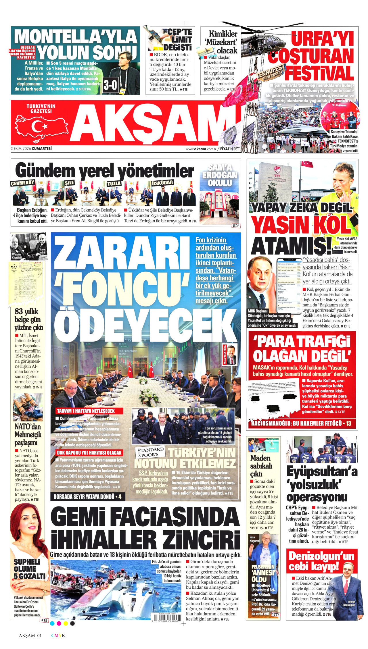 Gazeteler bugün ne yazdı? (3 Ekim) - 8. fotoğraf
