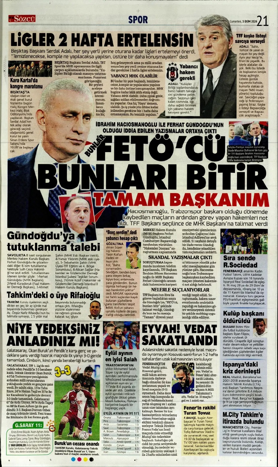 Sıfırcı çocuklar! Spor basını bugün ne yazdı? (3 Ekim) - 7. fotoğraf