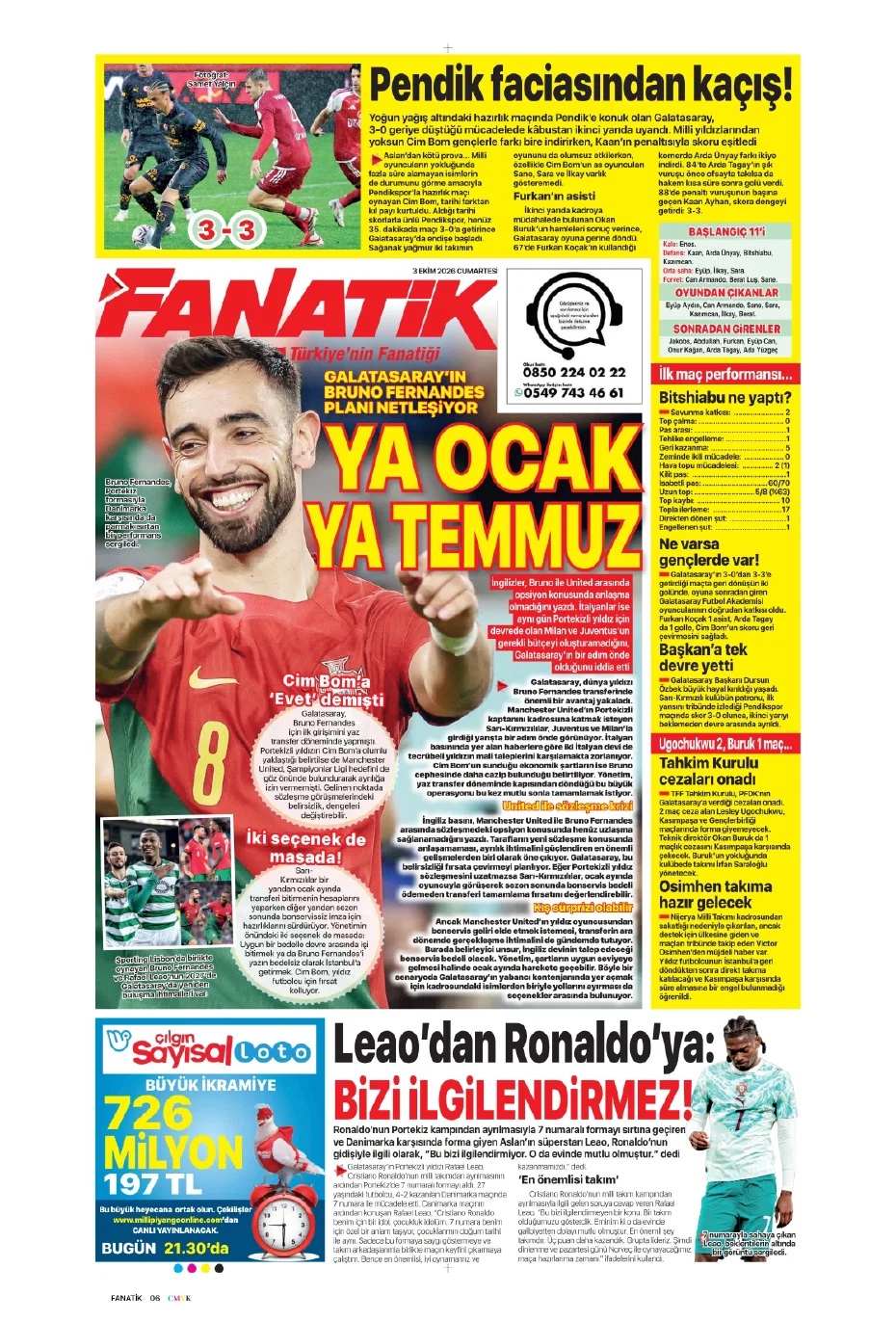 Sıfırcı çocuklar! Spor basını bugün ne yazdı? (3 Ekim) - 1. fotoğraf