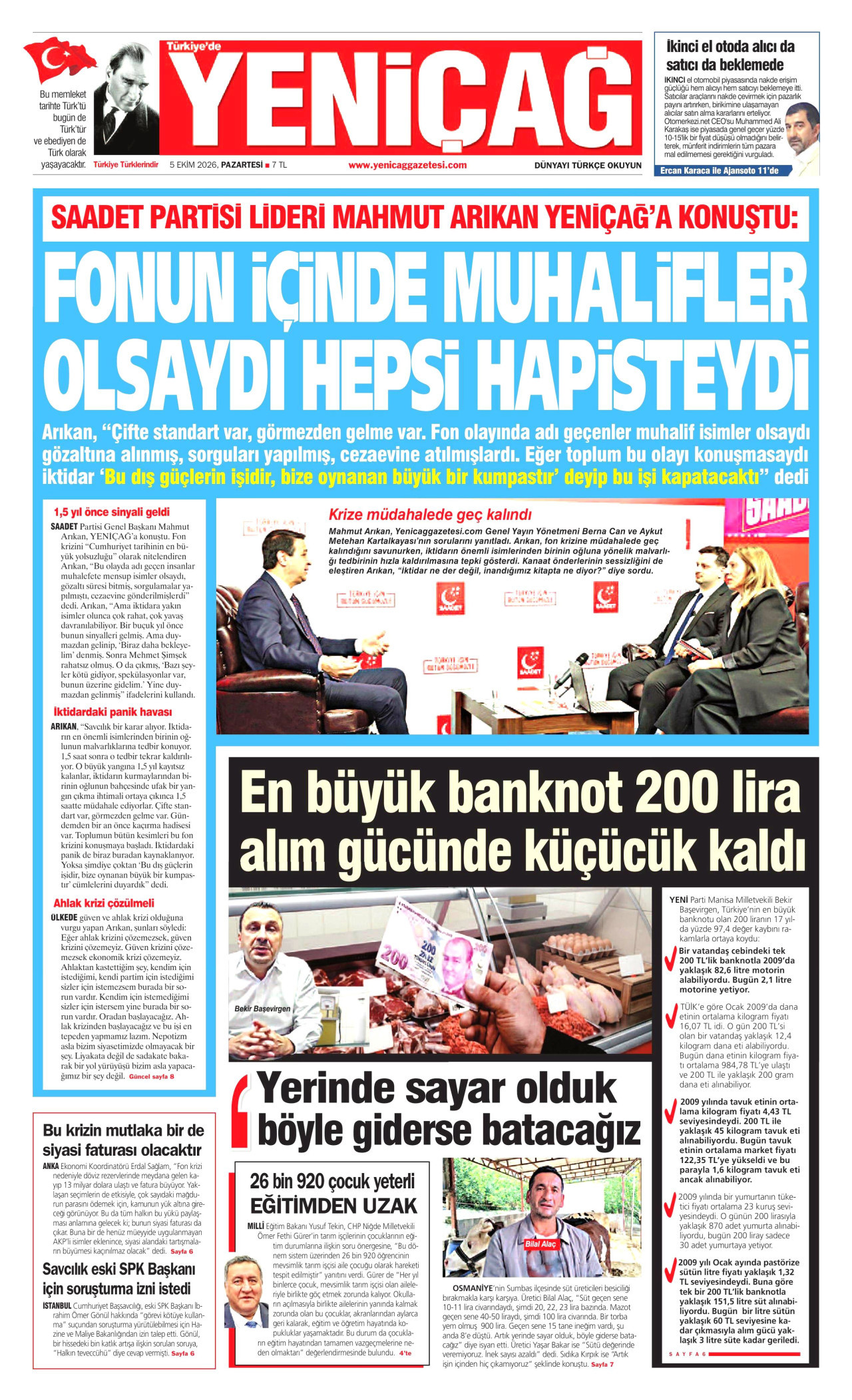 Gazeteler bugün ne yazdı? (5 Ekim) - 1. fotoğraf