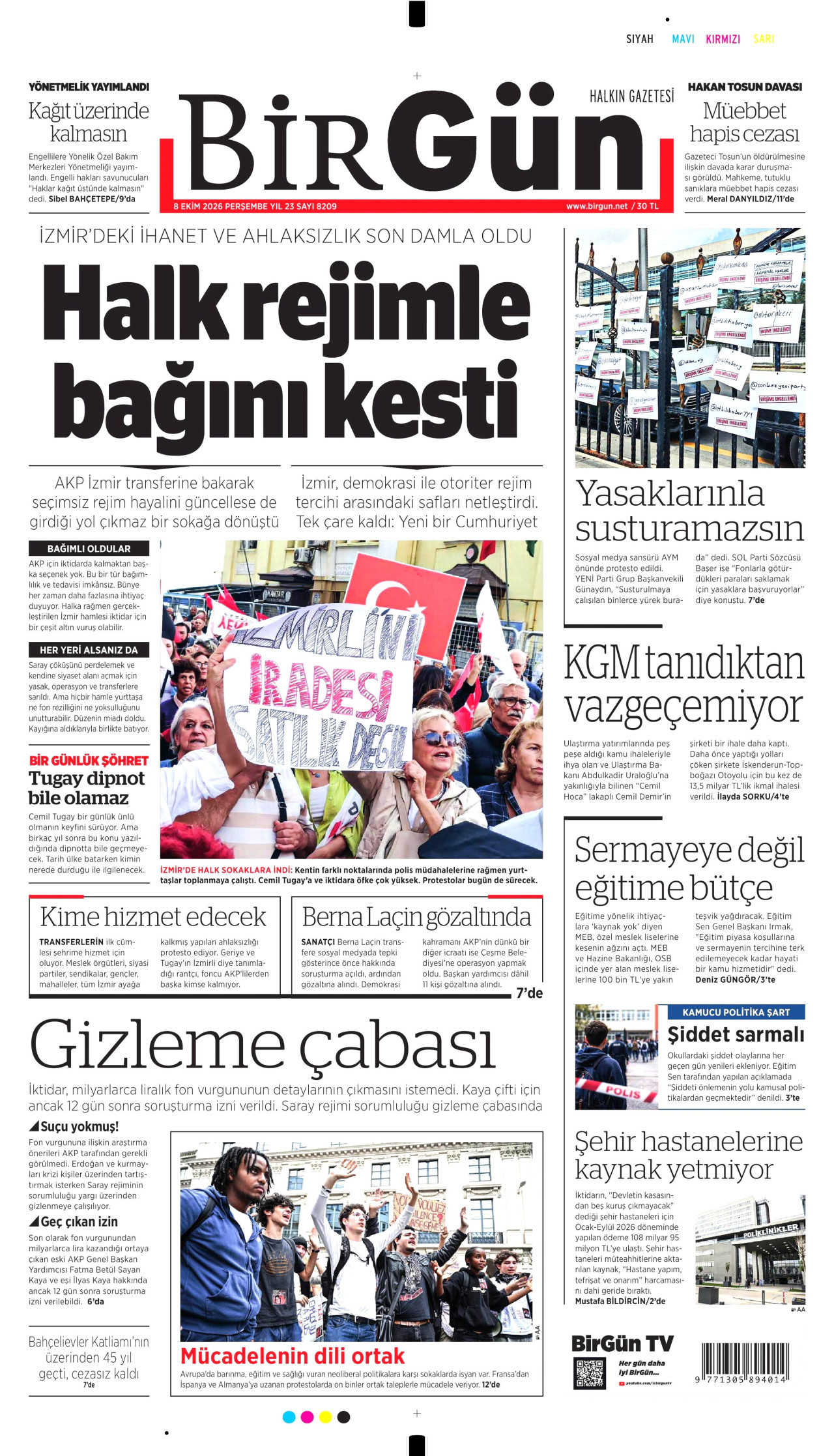 Gazeteler bugün ne yazdı? (8 Ekim) - 1. fotoğraf