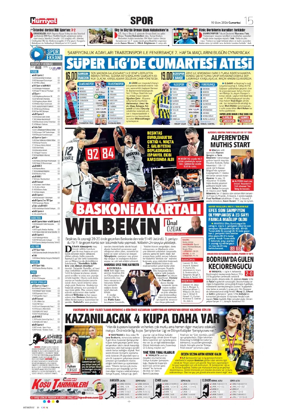 Aslan'da barış zamanı! Spor basını bugün ne yazdı? (10 Ekim) - 6. fotoğraf
