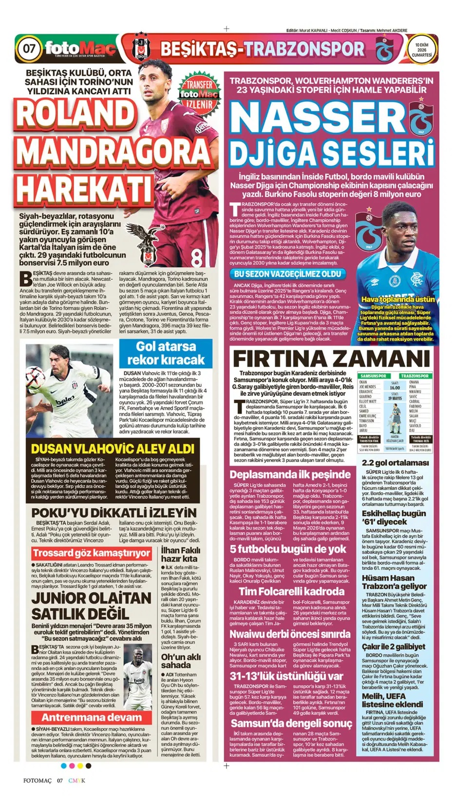 Aslan'da barış zamanı! Spor basını bugün ne yazdı? (10 Ekim) - 3. fotoğraf