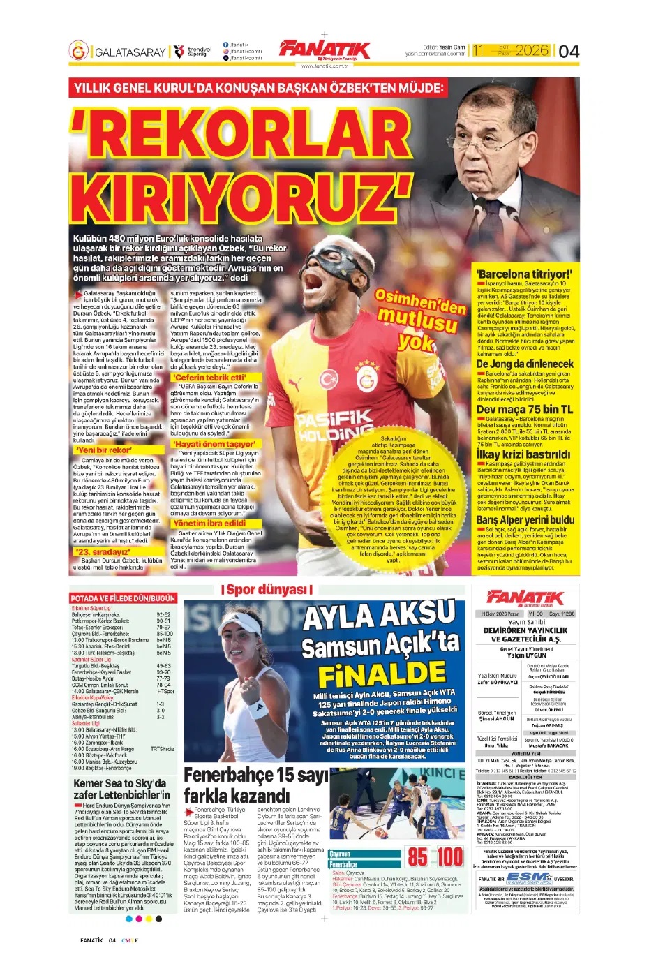 Fenerbahçe şovla döndü! Spor basını bugün ne yazdı? (11 Ekim) - 10. fotoğraf