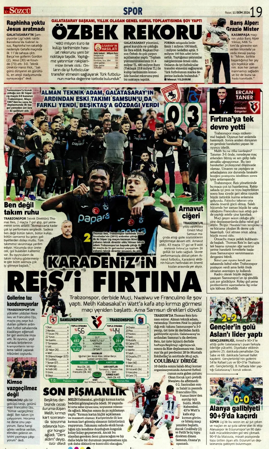 Fenerbahçe şovla döndü! Spor basını bugün ne yazdı? (11 Ekim) - 7. fotoğraf