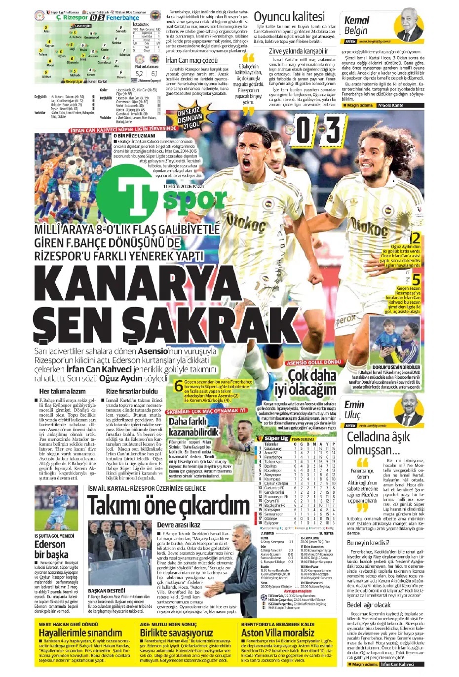 Fenerbahçe şovla döndü! Spor basını bugün ne yazdı? (11 Ekim) - 6. fotoğraf
