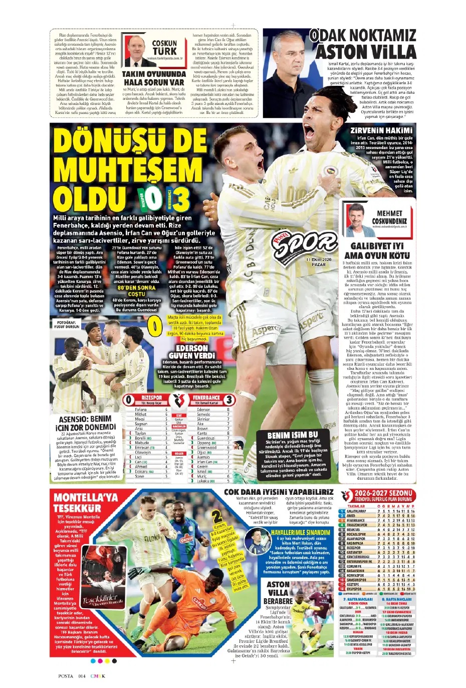 Fenerbahçe şovla döndü! Spor basını bugün ne yazdı? (11 Ekim) - 5. fotoğraf