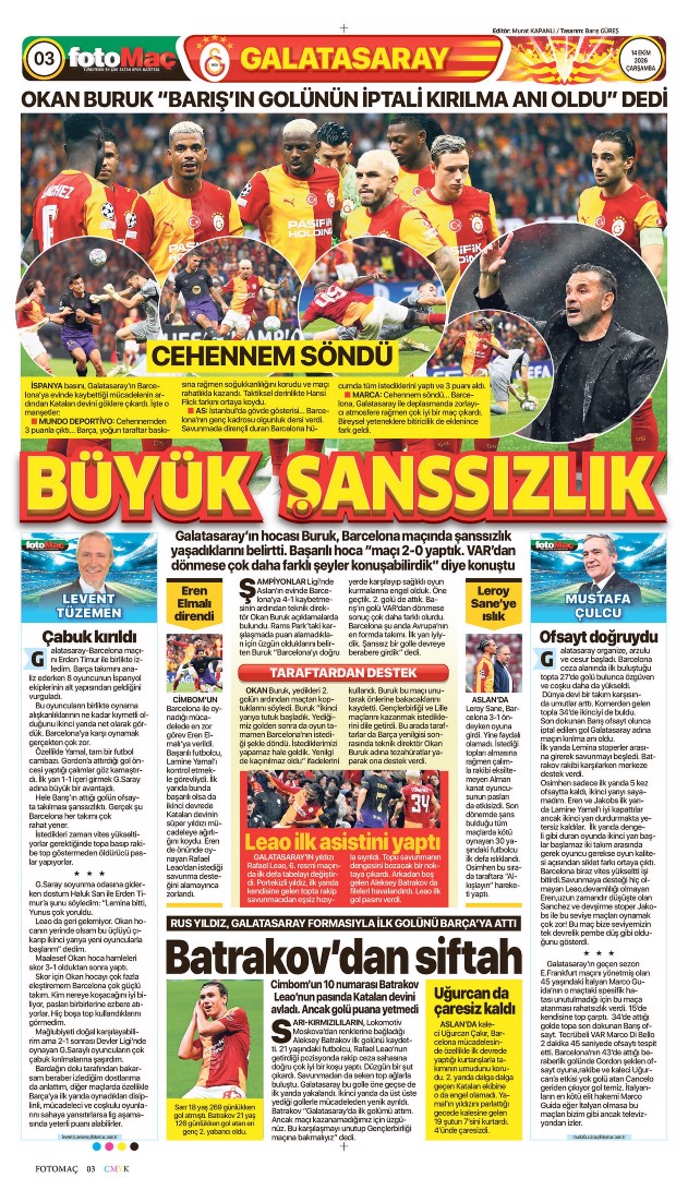 Umutlarımız Barça'landı | Spor manşetleri - 18. fotoğraf