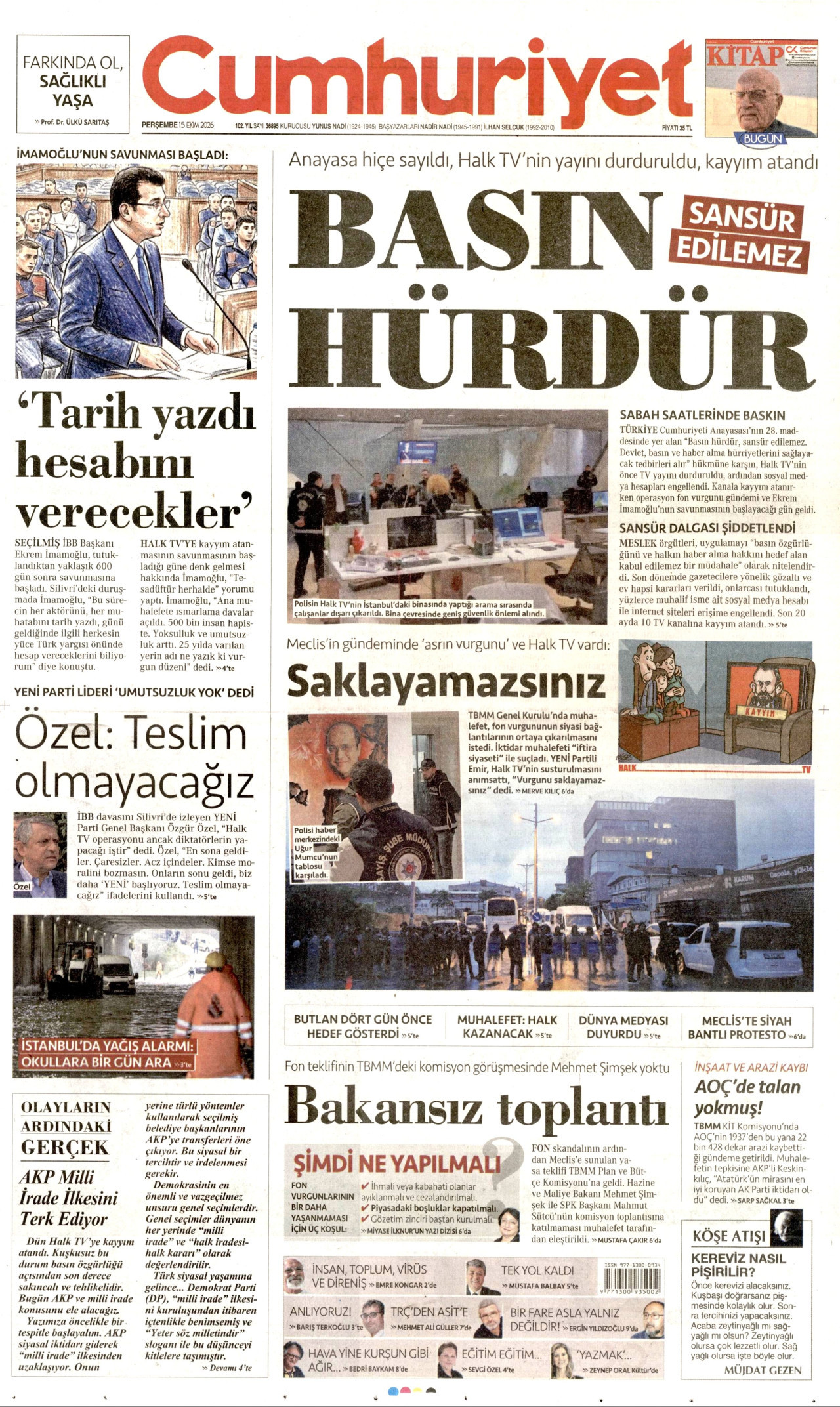 Gazeteler bugün ne yazdı? (15 Ekim) - 3. fotoğraf