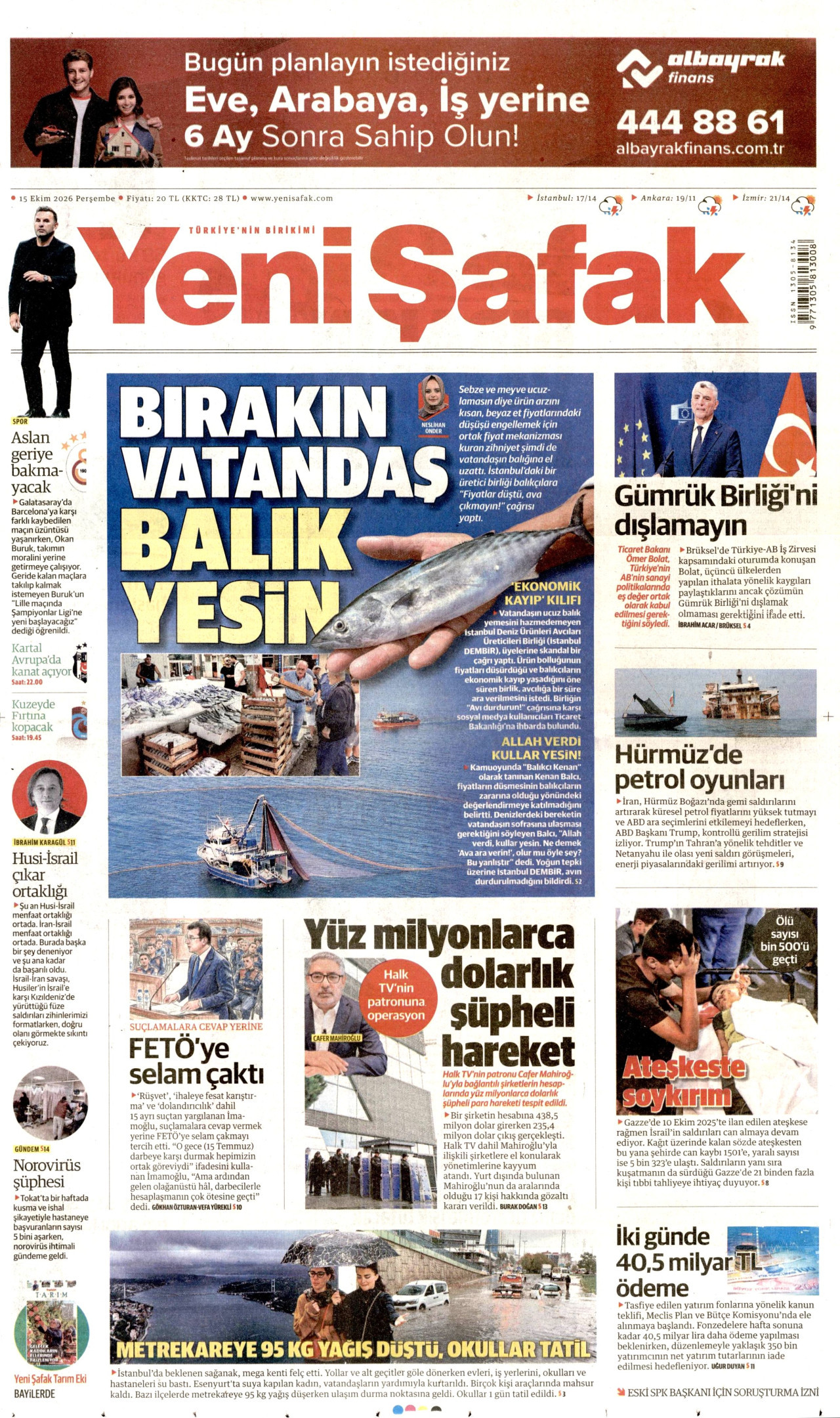Gazeteler bugün ne yazdı? (15 Ekim) - 7. fotoğraf