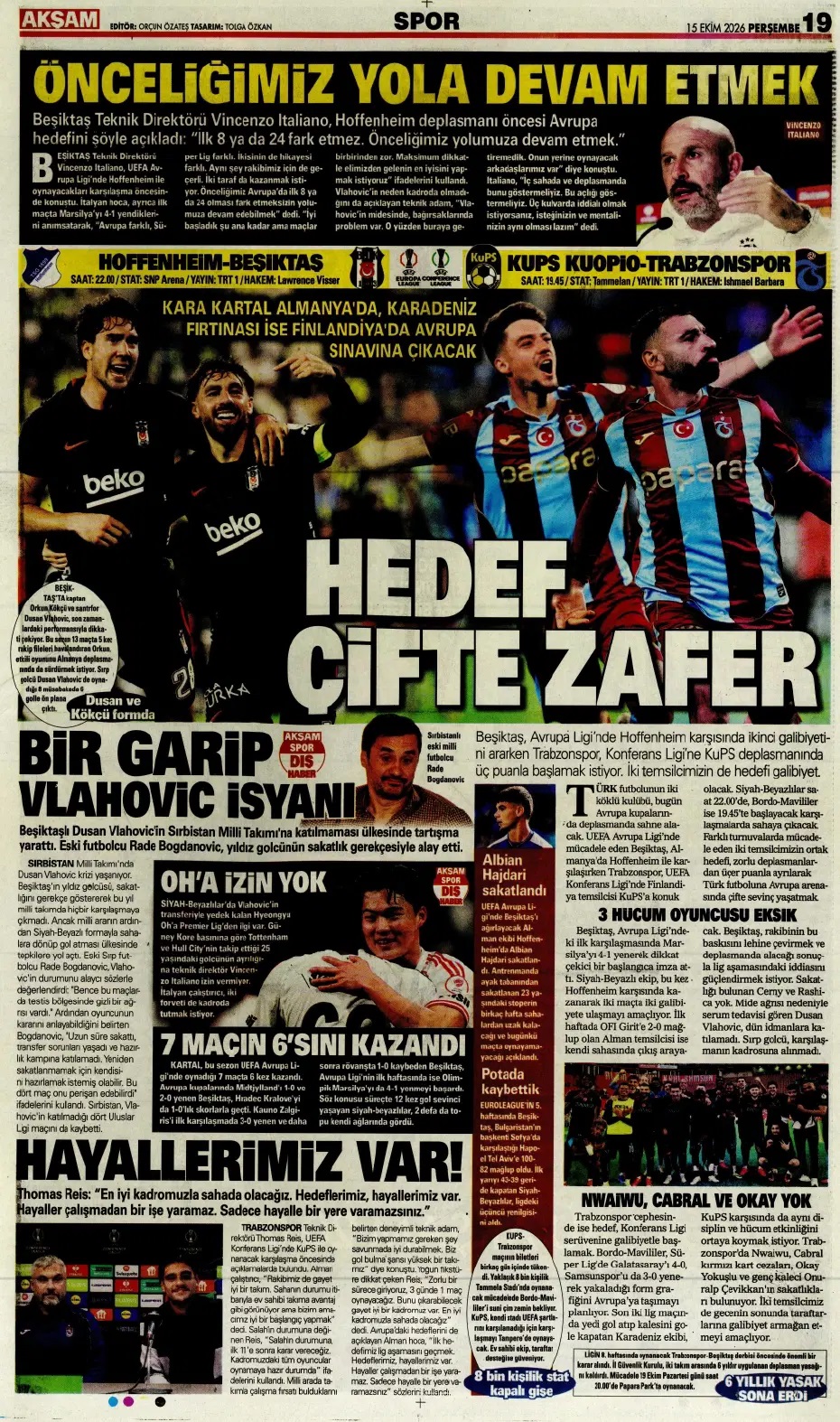Fener'in utancı! Spor basını bugün ne yazdı? (15 Ekim) - 9. fotoğraf