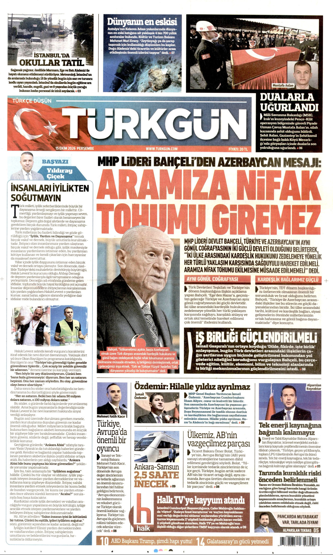 Gazeteler bugün ne yazdı? (15 Ekim) - 8. fotoğraf