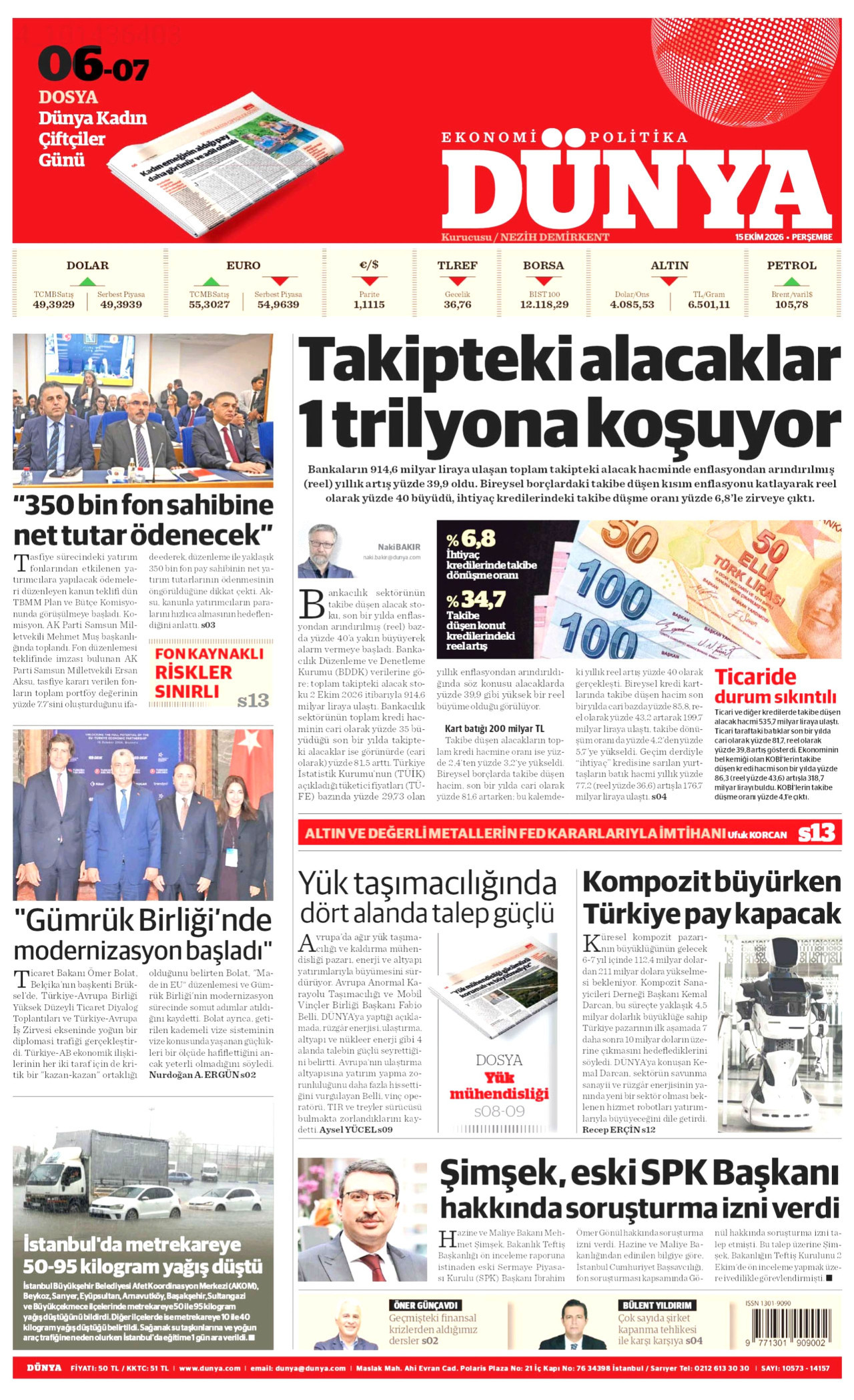 Gazeteler bugün ne yazdı? (15 Ekim) - 1. fotoğraf