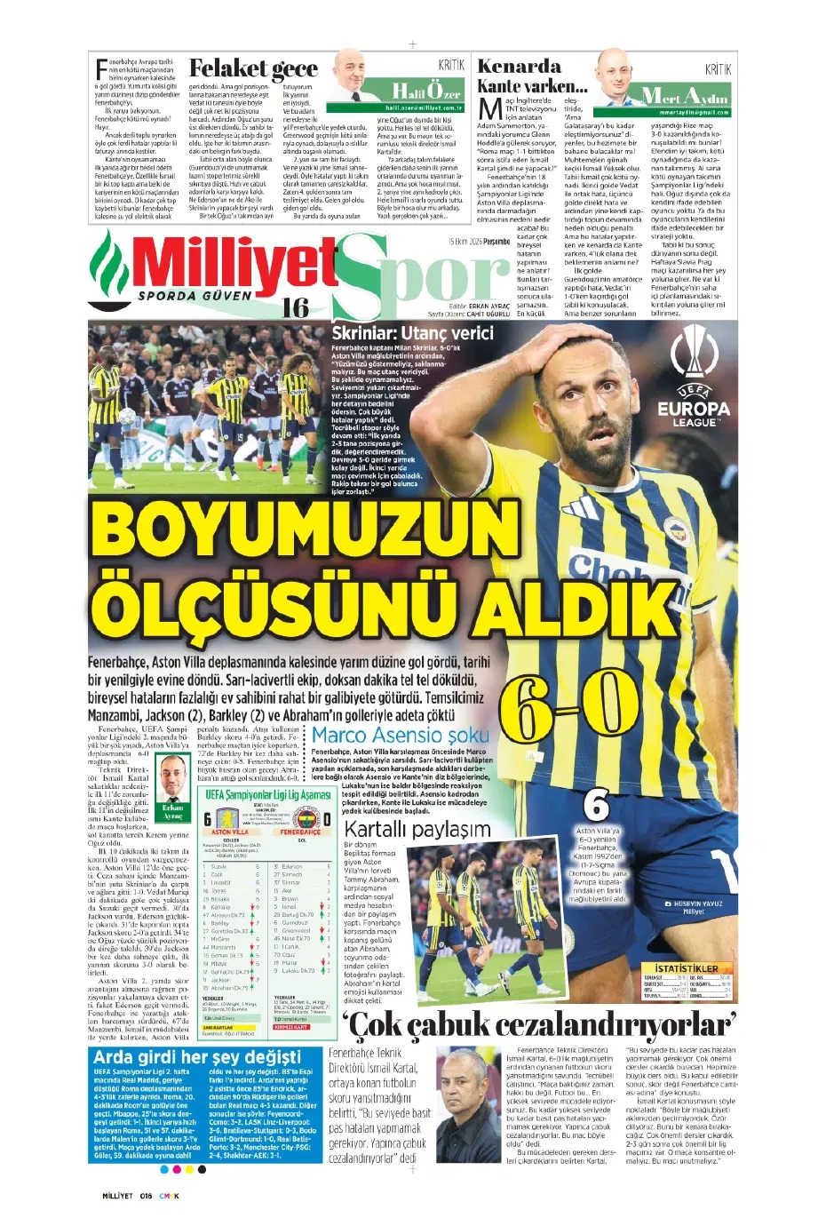 Fener'in utancı! Spor basını bugün ne yazdı? (15 Ekim) - 10. fotoğraf