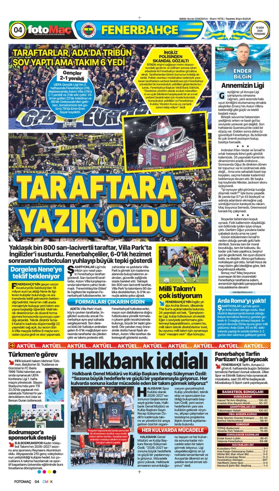 Fener'in utancı! Spor basını bugün ne yazdı? (15 Ekim) - 12. fotoğraf