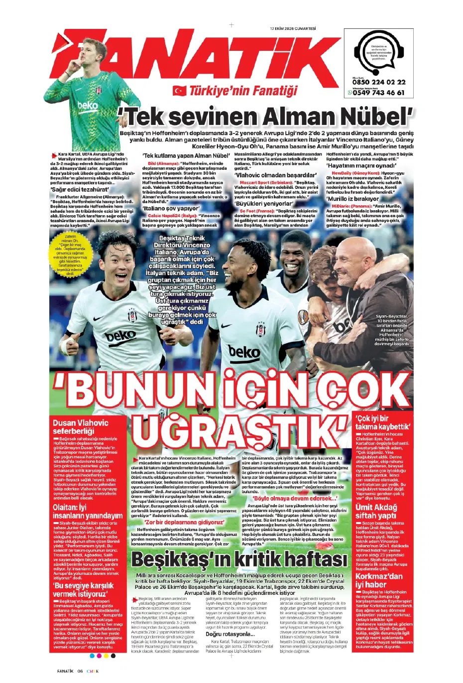 Beşiktaş'ın sırrı Italiano'nun öfkesi! Spor basını bugün ne yazdı? (17 Ekim) - 6. fotoğraf