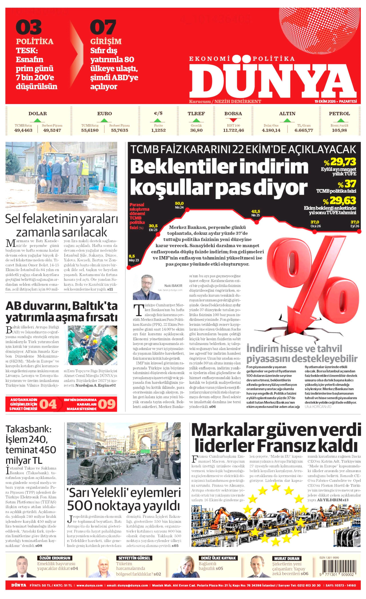 Gazeteler bugün ne yazdı? (19 Ekim) - 1. fotoğraf