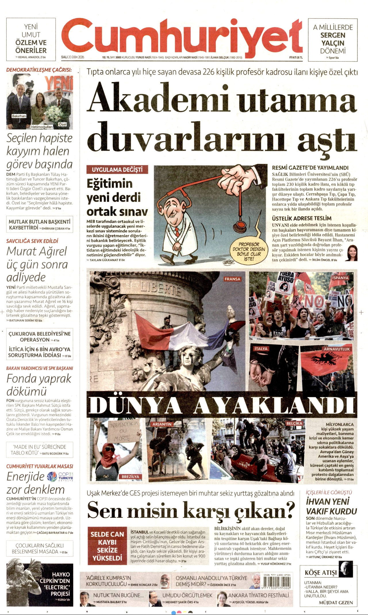 Gazeteler bugün ne yazdı? (20 Ekim) - 1. fotoğraf