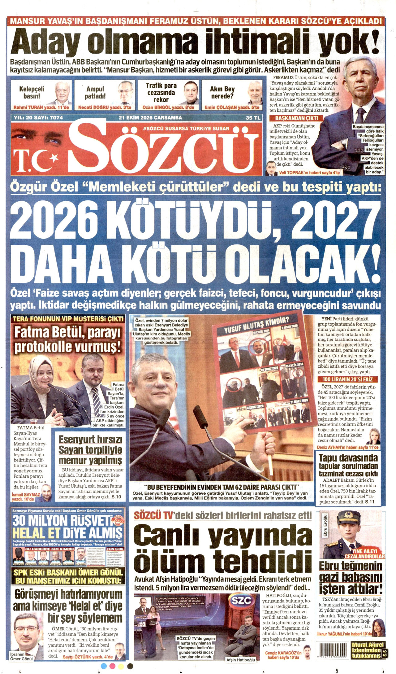 Gazeteler bugün ne yazdı? (21 Ekim) - 11. fotoğraf