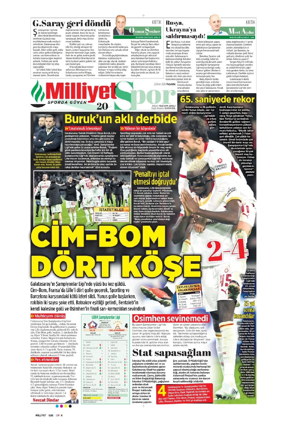 Aslan kükredi! Spor basını bugün ne yazdı? (22 Ekim) - 11. fotoğraf