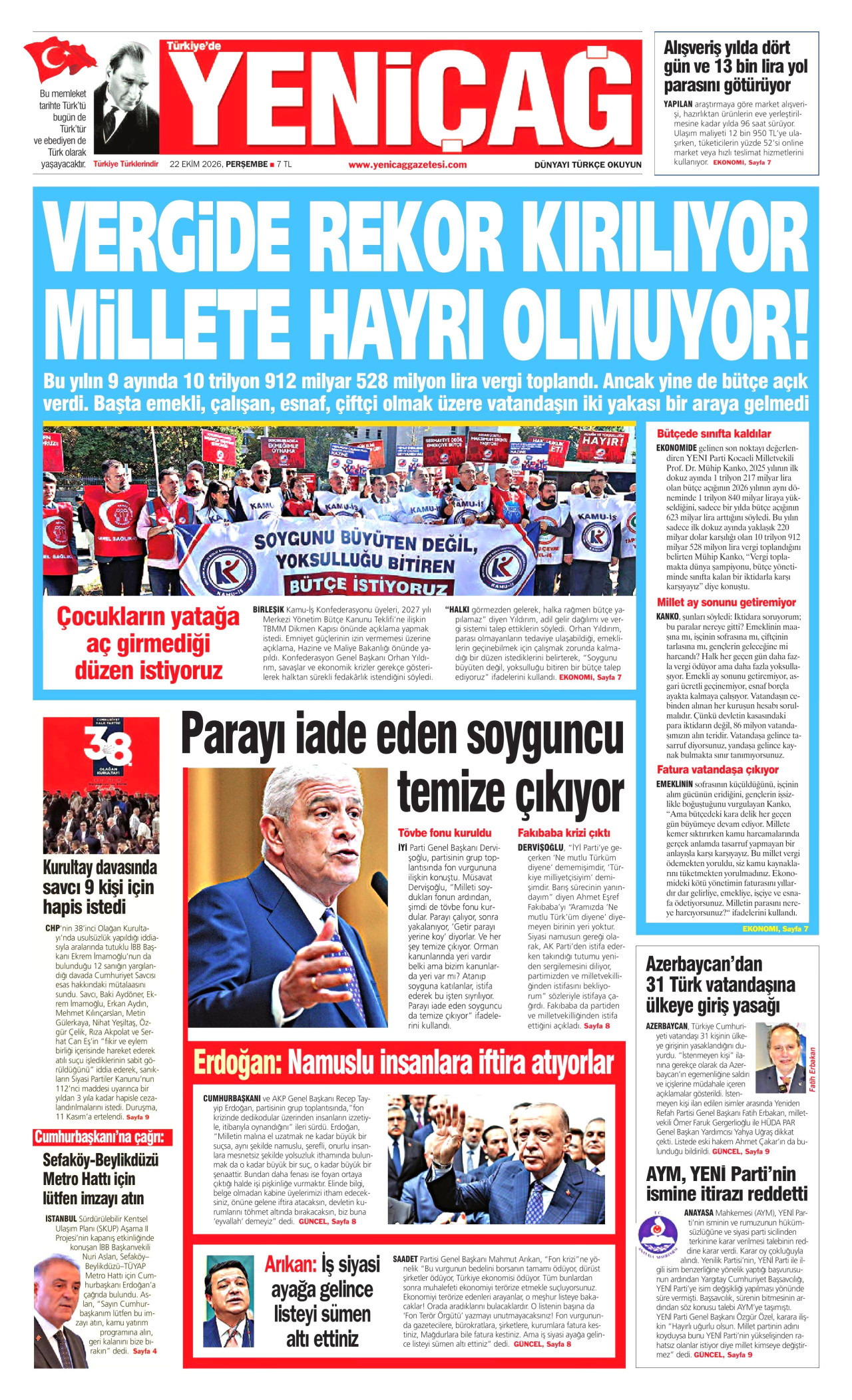 Gazeteler bugün ne yazdı? (22 Ekim) - 3. fotoğraf