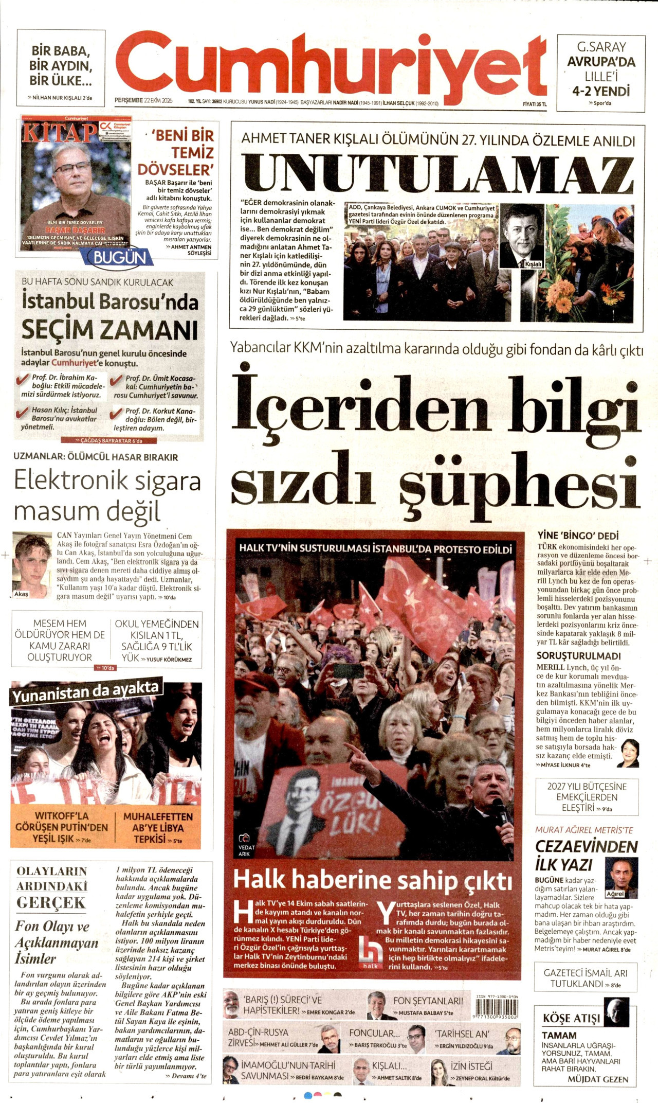 Gazeteler bugün ne yazdı? (22 Ekim) - 4. fotoğraf