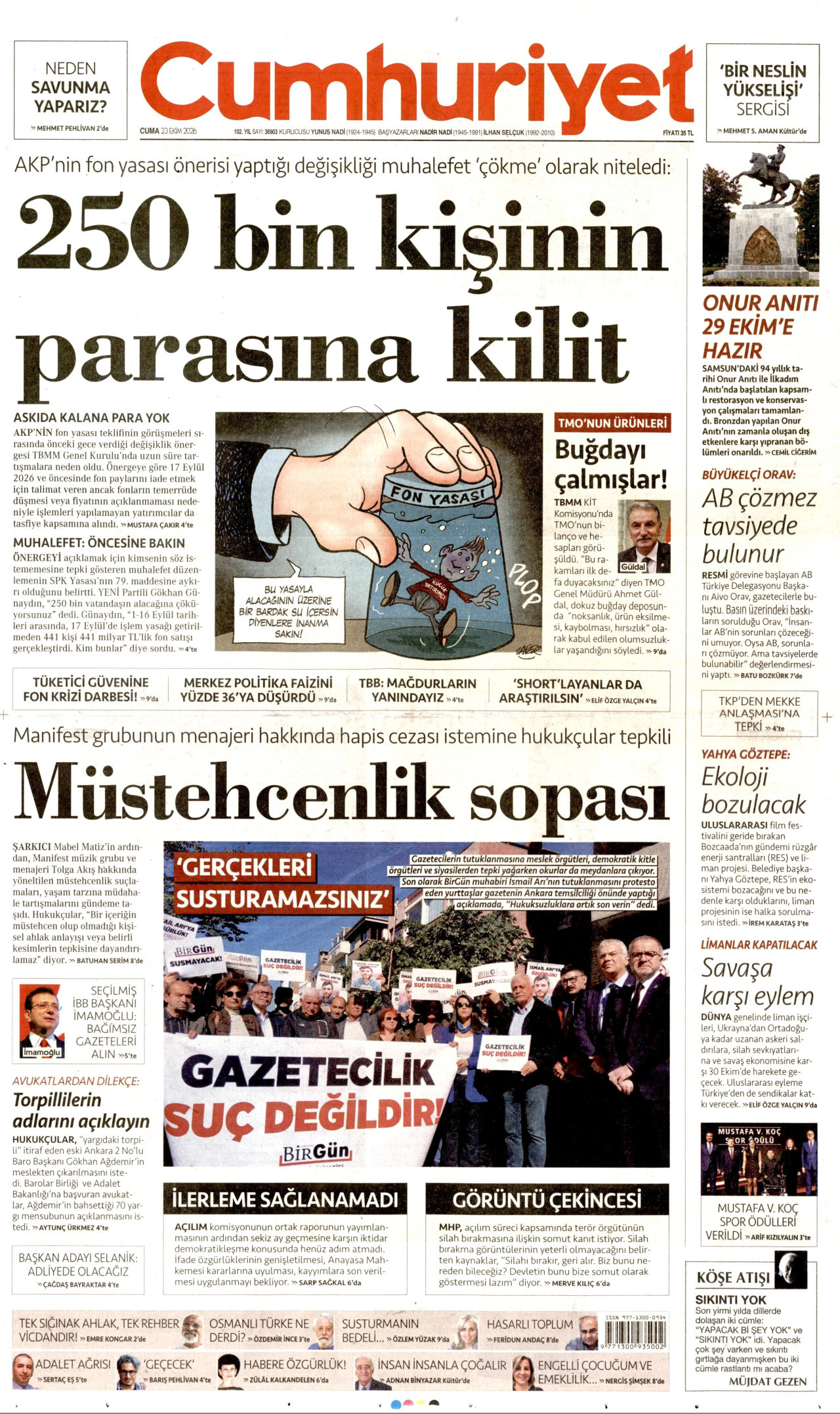 Gazeteler bugün ne yazdı? (23 Ekim) - 3. fotoğraf