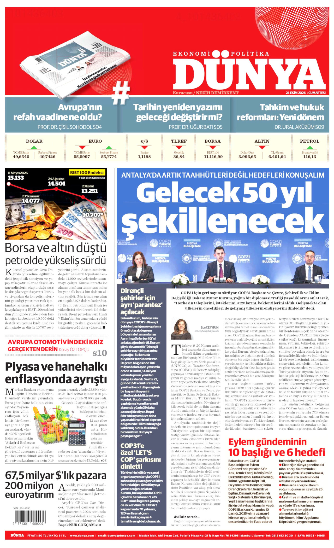 Gazeteler bugün ne yazdı? (24 Ekim) - 1. fotoğraf