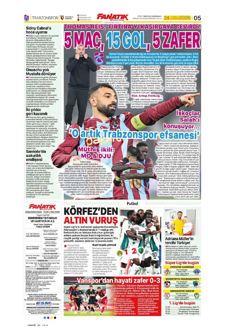 Salah artık efsane! Spor basını bugün ne yazdı? (24 Ekim) - 11. fotoğraf