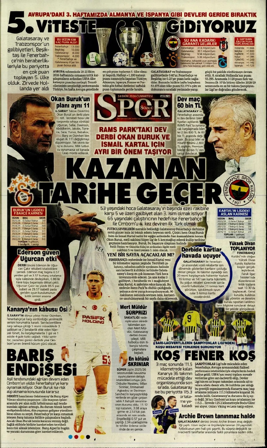 Salah artık efsane! Spor basını bugün ne yazdı? (24 Ekim) - 7. fotoğraf