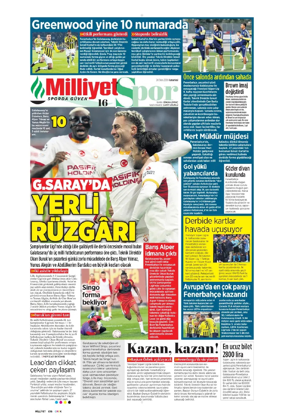 Salah artık efsane! Spor basını bugün ne yazdı? (24 Ekim) - 4. fotoğraf