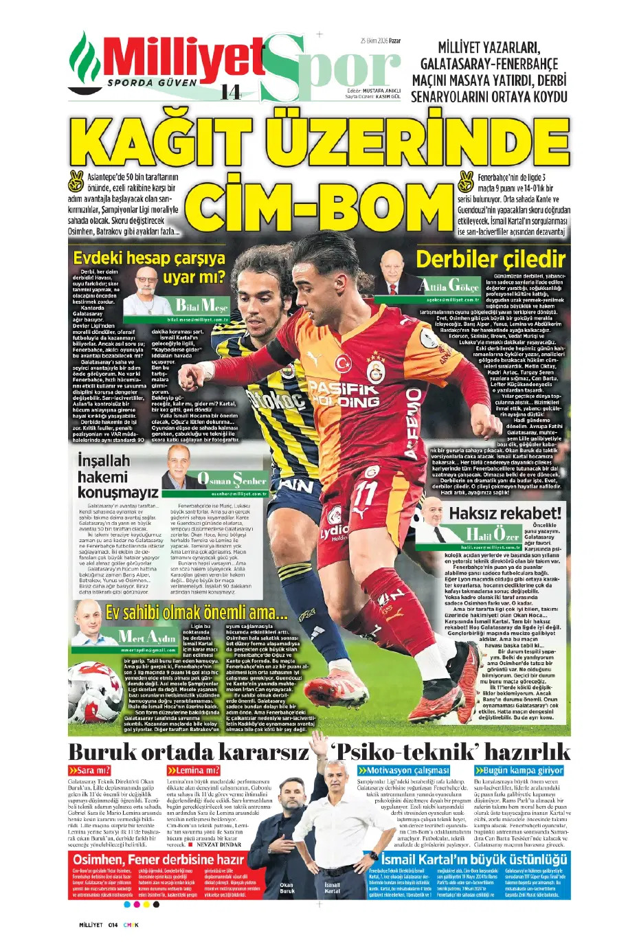 Derbinin kilidi onların elinde | Spor manşetleri - 11. fotoğraf