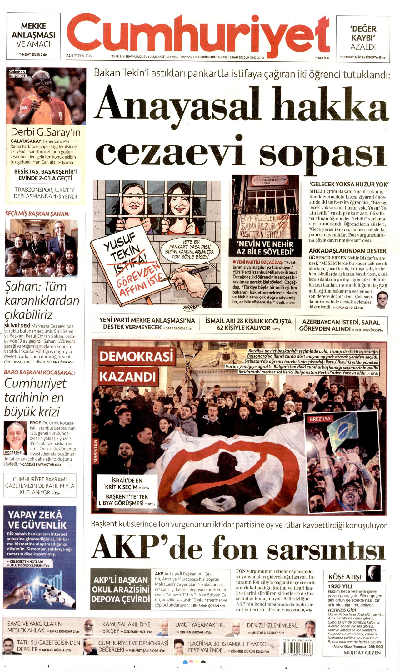 Gazeteler bugün ne yazdı? (27 Ekim) - 4. fotoğraf