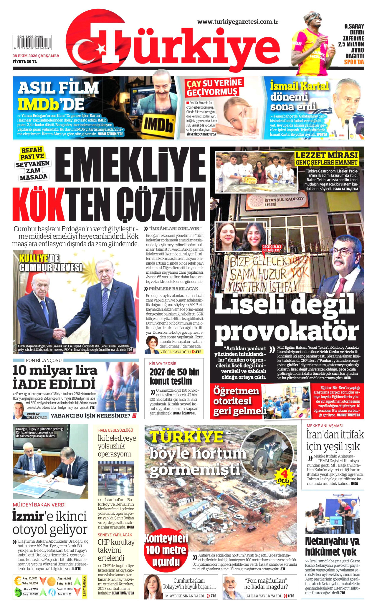 Gazeteler bugün ne yazdı? (28 Ekim) - 2. fotoğraf