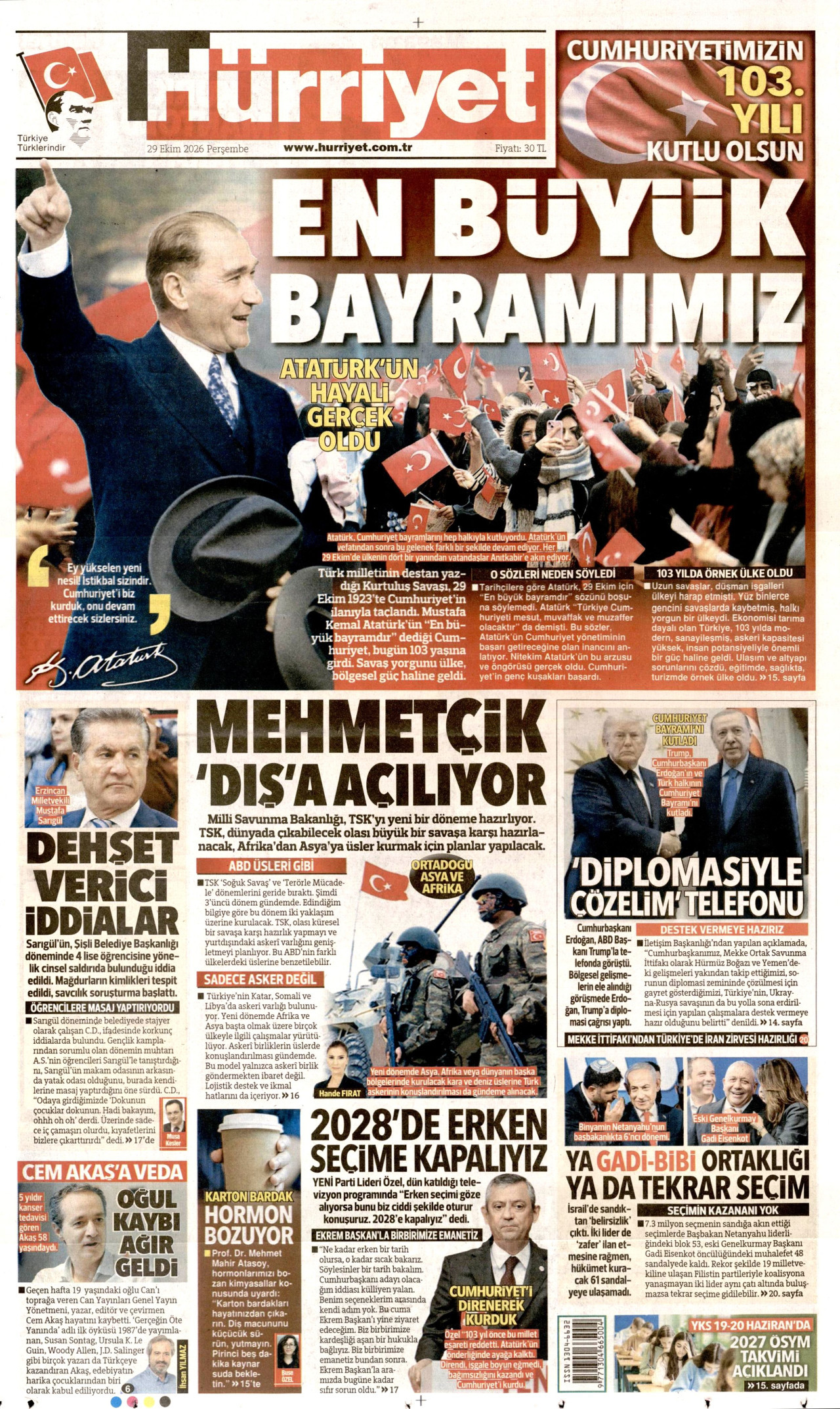 Gazeteler bugün ne yazdı? (29 Ekim) - 1. fotoğraf