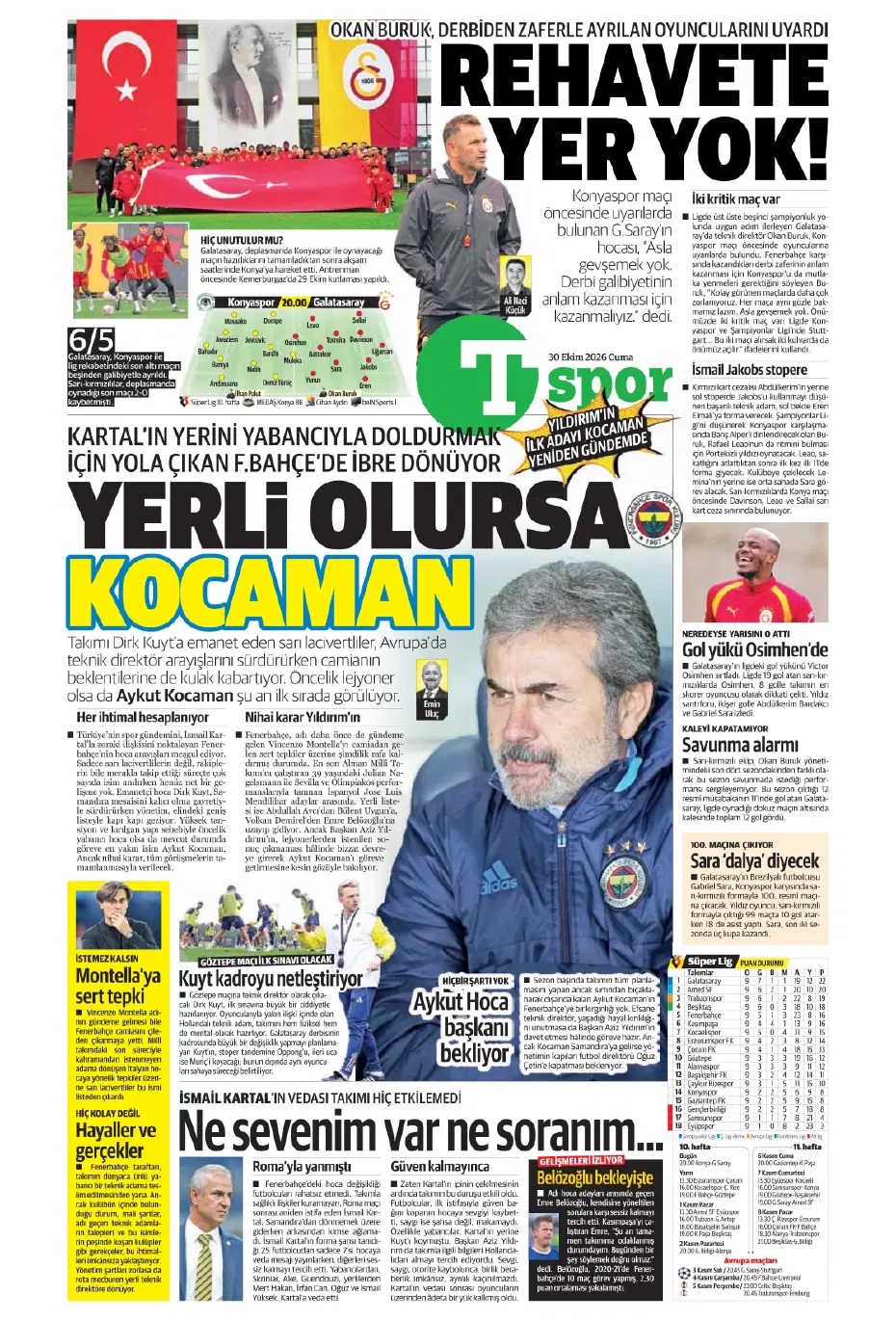 Kuyt 0'dan 100'e çıktı! Spor basını bugün ne yazdı? (30 Ekim) - 5. fotoğraf