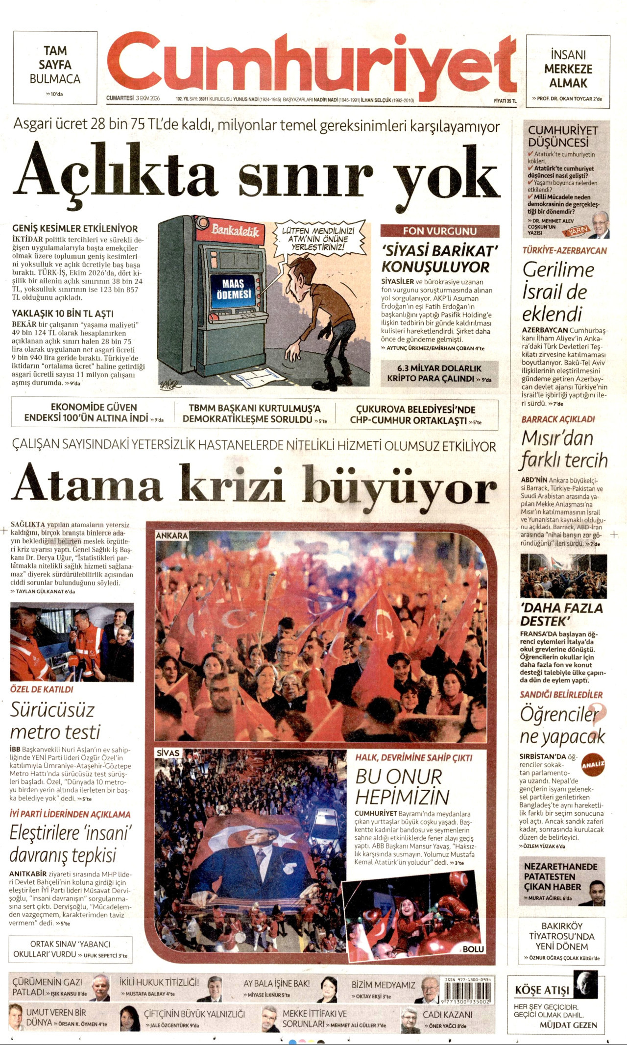 Gazeteler bugün ne yazdı? (31 Ekim) - 2. fotoğraf