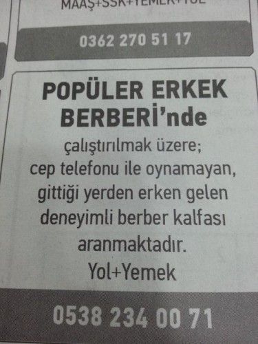 İŞE ALDIĞI ÇIRAKLAR YÜZÜNDEN BU İLANI VERMEK ZORUNDA KALDI! - 3. fotoğraf