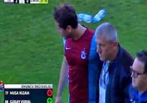 Trabzonsporlu Nizam maçta fenalaştı!