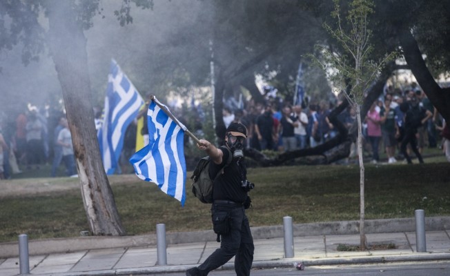 Yunanistan da olaylı gösteri