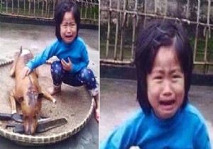 5 yaşındaki kız köpeğini kızartılmış olarak buldu!