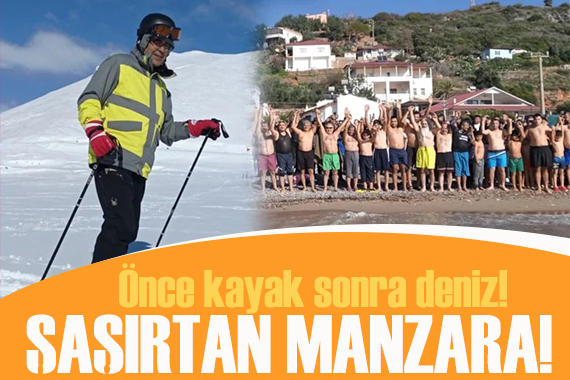 Zirvede kar, sahilde deniz keyfi! Türkiye de ilginç manzara...