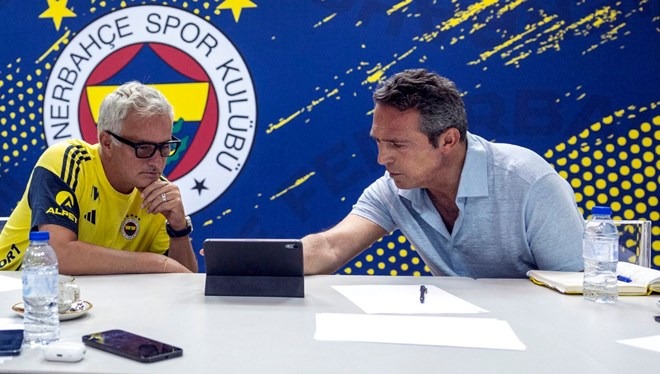 Ali Koç ve Jose Mourinho nun transfer zirvesinden ilk fotoğraf