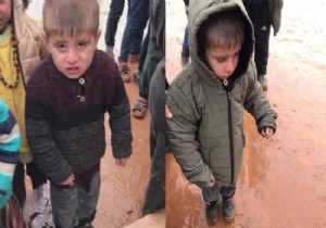 Sınırda yürek burkan görüntüler!