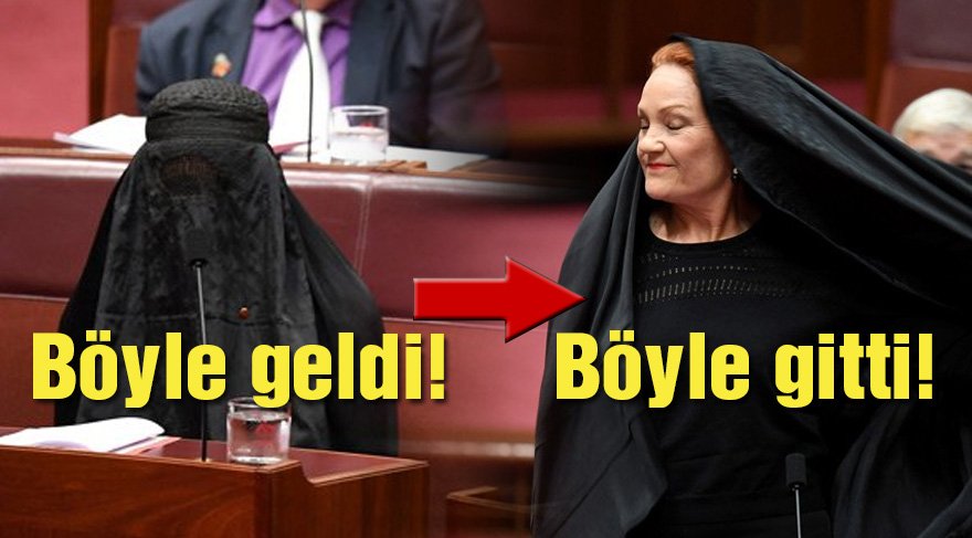 Parlamentoya burkayla girdi