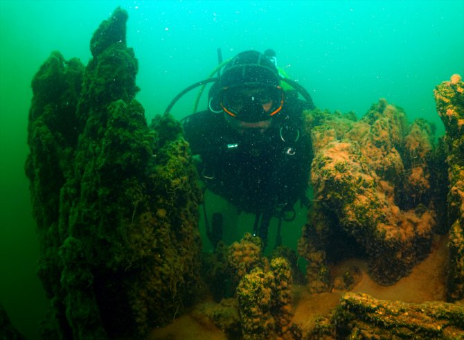 Van Gölü nde 20 metrelik dikitler bulundu